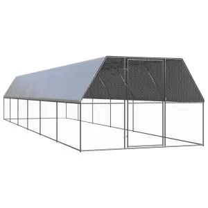 Coteț de păsări pentru exterior, 3x12x2 m, oțel galvanizat