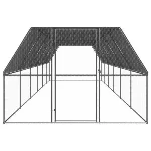 Coteț de păsări pentru exterior, 3x12x2 m, oțel galvanizat