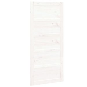 Ușă de hambar, alb, 90×1,8×204,5 cm, lemn masiv de pin