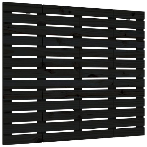 Tăblie de pat pentru perete, negru 126x3x91,5 cm lemn masiv pin