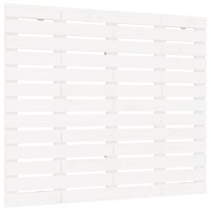 Tăblie de pat pentru perete, alb, 146x3x91,5 cm, lemn masiv pin
