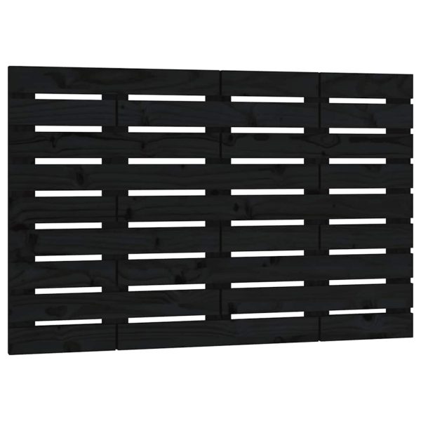 Tăblie de pat pentru perete, negru, 106x3x63 cm, lemn masiv pin