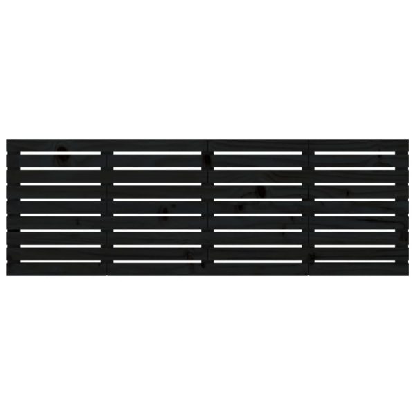 Tăblie de pat pentru perete, negru, 186x3x63 cm lemn masiv pin