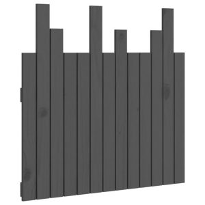 Tăblie de pat pentru perete, gri, 82,5x3x80 cm, lemn masiv pin