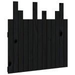 Tăblie de pat pentru perete, negru, 82,5x3x80 cm lemn masiv pin
