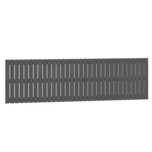 Tăblie de pat pentru perete, gri, 204x3x60 cm, lemn masiv pin