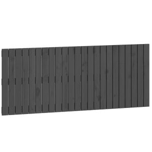 Tăblie de pat pentru perete, gri, 147x3x60 cm, lemn masiv pin