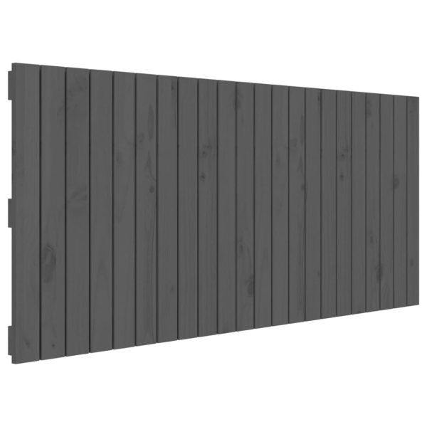 Tăblie de pat pentru perete, gri, 140x3x60 cm, lemn masiv pin