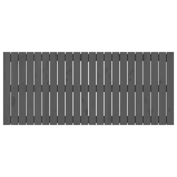 Tăblie de pat pentru perete, gri, 140x3x60 cm, lemn masiv pin
