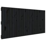 Tăblie de pat pentru perete, negru, 140x3x60 cm, lemn masiv pin