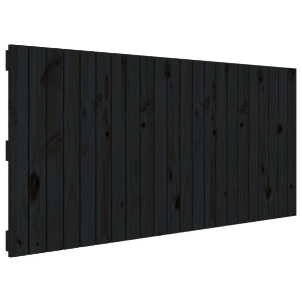 Tăblie de pat pentru perete, negru, 140x3x60 cm, lemn masiv pin