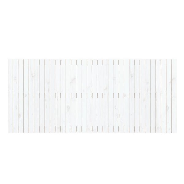 Tăblie de pat pentru perete, alb, 204x3x90 cm, lemn masiv pin