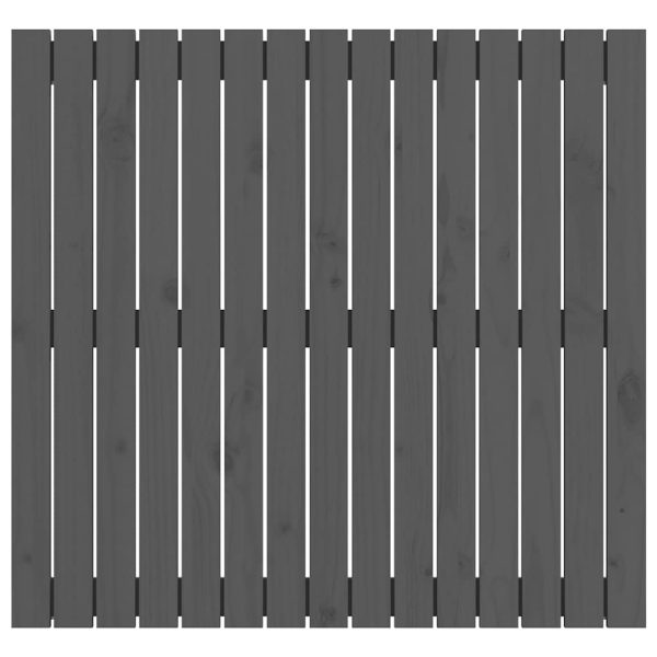 Tăblie de pat pentru perete, gri, 95,5x3x90 cm, lemn masiv pin