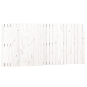 Tăblie de pat pentru perete, alb, 185x3x90 cm, lemn masiv pin