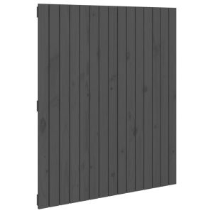 Tăblie de pat pentru perete, gri, 95,5x3x110 cm, lemn masiv pin