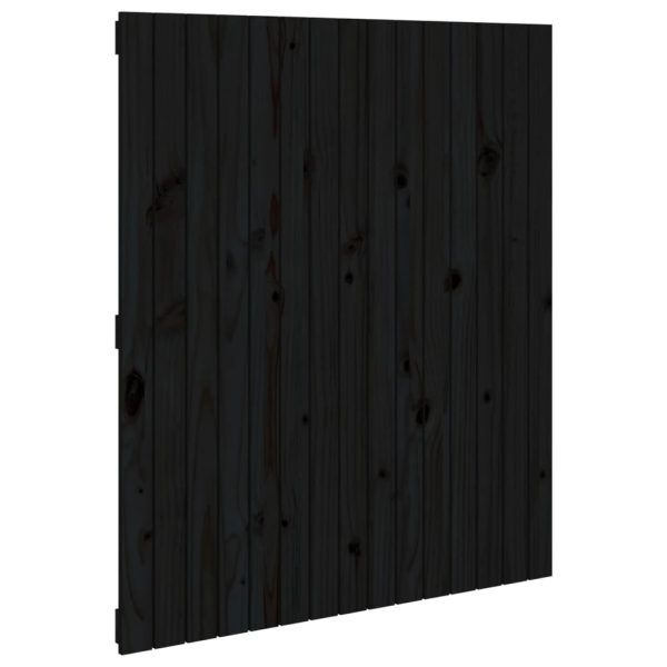 Tăblie de pat pentru perete, negru 95,5x3x110 cm lemn masiv pin