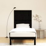 Tăblie de pat pentru perete, negru 95,5x3x110 cm lemn masiv pin