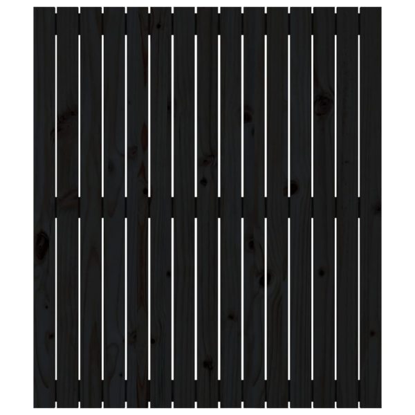 Tăblie de pat pentru perete, negru 95,5x3x110 cm lemn masiv pin