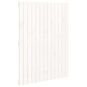 Tăblie de pat pentru perete, alb, 82,5x3x110 cm, lemn masiv pin