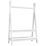 Suport pentru haine, alb, 100×45,5×150 cm, lemn masiv de pin
