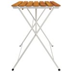 Masă bistro pliabilă 100x54x71 cm, lemn masiv de acacia & oțel