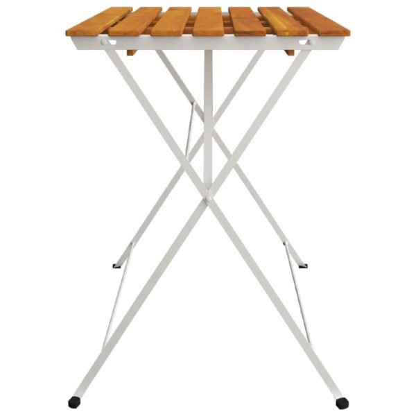 Masă bistro pliabilă 100x54x71 cm, lemn masiv de acacia & oțel