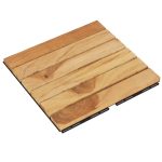 Placi pardoseală 10 buc. 30×30 cm lemn masiv tec model vertical