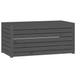 Ladă depozitare grădină, gri, 101×50,5×46,5cm, lemn masiv pin