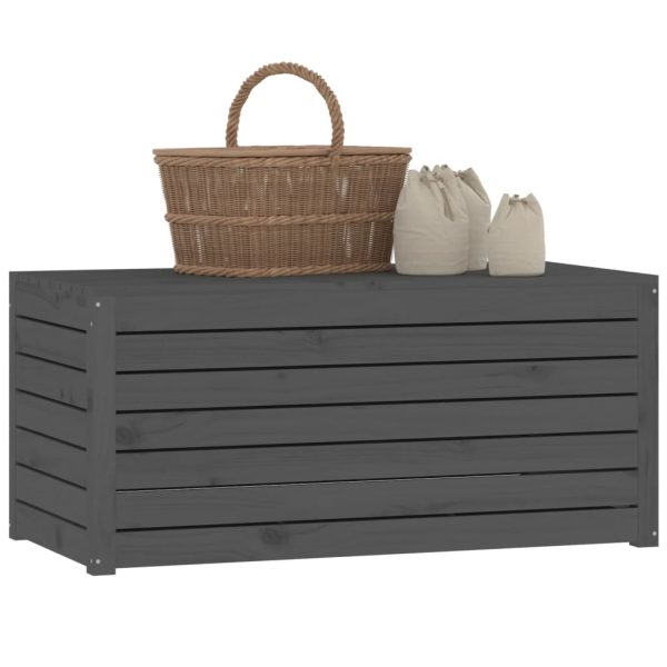 Ladă depozitare grădină, gri, 101×50,5×46,5cm, lemn masiv pin