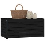 Ladă depozitare grădină, negru, 101×50,5×46,5cm, lemn masiv pin