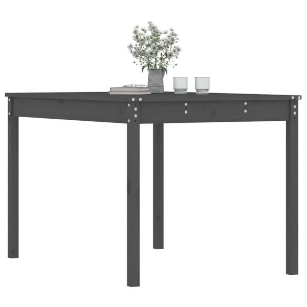 Măsuță de grădină, gri, 121×82,5×76 cm, lemn masiv de pin