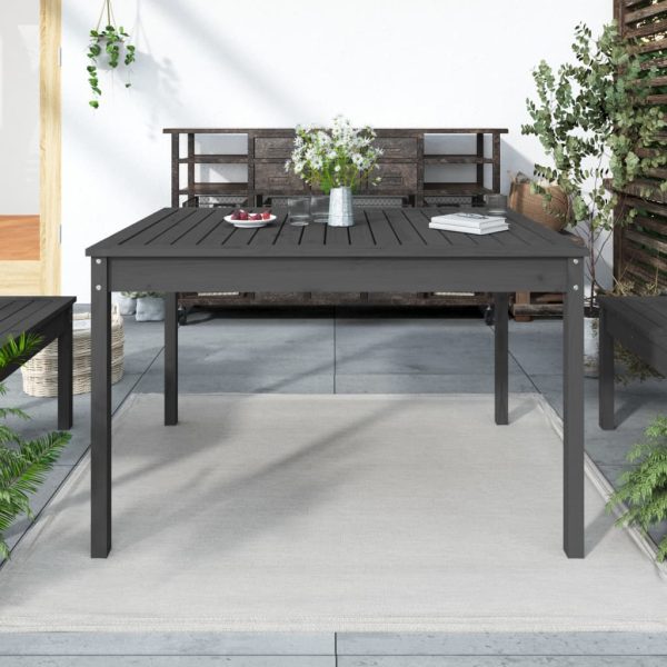 Măsuță de grădină, gri, 121×82,5×76 cm, lemn masiv de pin