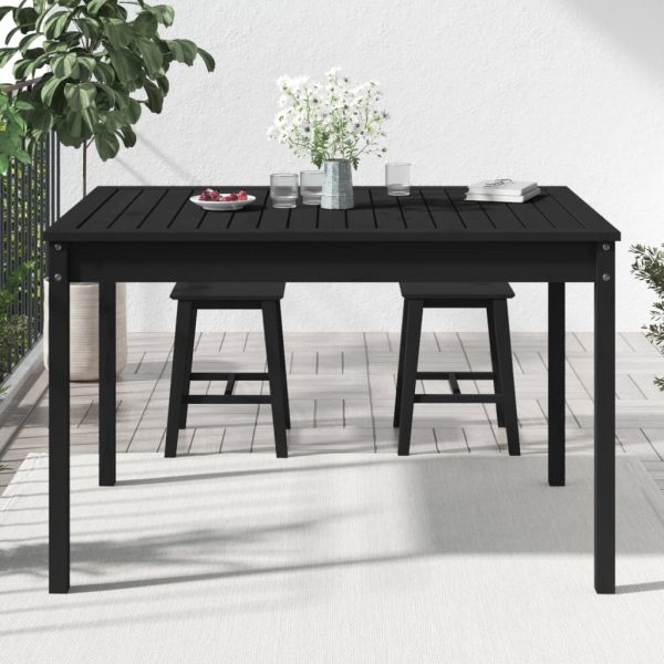 Măsuță de grădină, negru, 121×82,5×76 cm, lemn masiv de pin