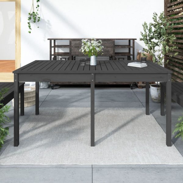 Măsuță de grădină, gri, 159,5×82,5×76 cm, lemn masiv de pin