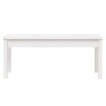 Bancă de grădină, alb, 109x44x45 cm, lemn masiv de pin