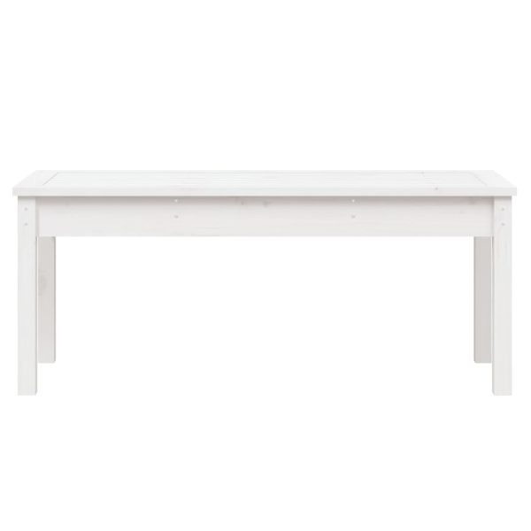 Bancă de grădină, alb, 109x44x45 cm, lemn masiv de pin