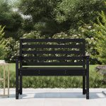 Bancă de grădină, negru, 109x48x91,5 cm, lemn masiv de pin