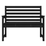 Bancă de grădină, negru, 109x48x91,5 cm, lemn masiv de pin
