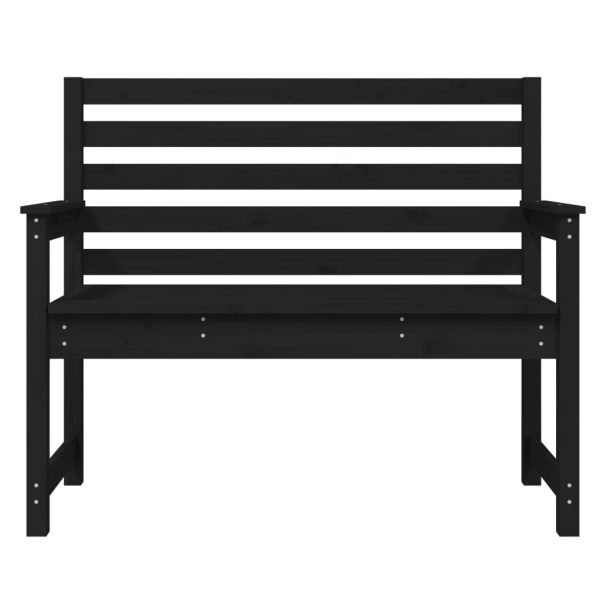 Bancă de grădină, negru, 109x48x91,5 cm, lemn masiv de pin