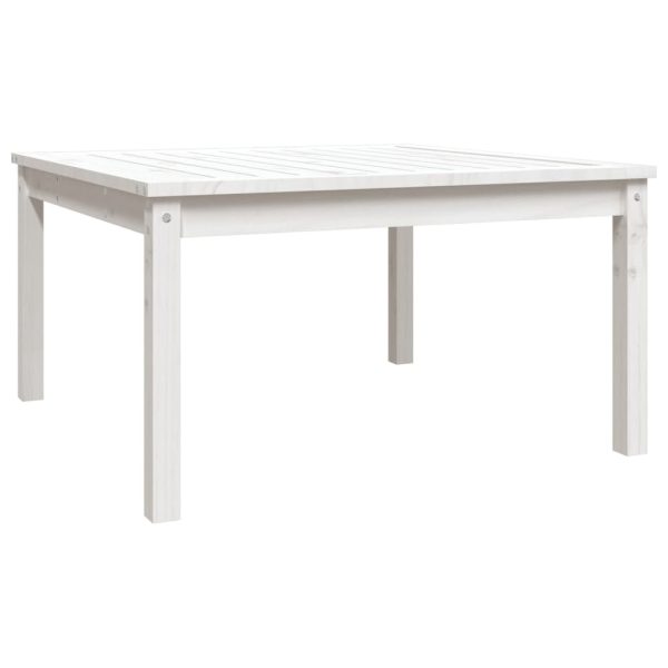 Măsuță de grădină, alb, 82,5×82,5×45 cm, lemn masiv de pin