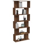 Bibliotecă/Separator, stejar maro, 80x24x192 cm, lemn prelucrat