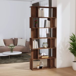 Bibliotecă/Separator, stejar maro, 80x24x192 cm, lemn prelucrat