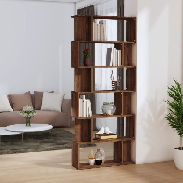 Bibliotecă/Separator, stejar maro, 80x24x192 cm, lemn prelucrat