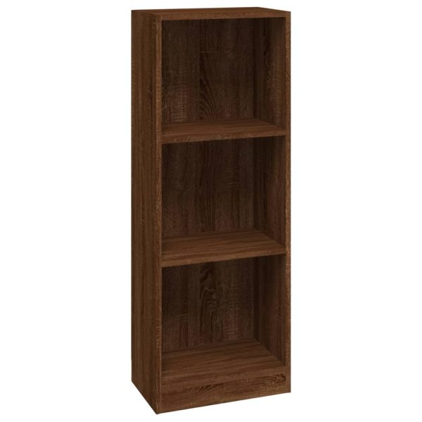 Bibliotecă cu 3 niveluri stejar maro 40x24x109 cm lemn compozit