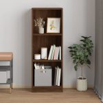 Bibliotecă cu 3 niveluri stejar maro 40x24x109 cm lemn compozit