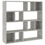 Bibliotecă/Separator cameră, gri beton, 105x24x102 cm