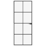 Ușă de interior negru 83×201,5 cm sticlă securiz./aluminiu slim