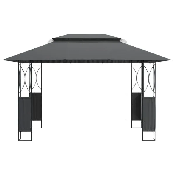 Foișor cu acoperiș, antracit, 400x300x270 cm, oțel