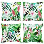 Perne decorative, 4 buc., multicolor, 40×40 cm, textil