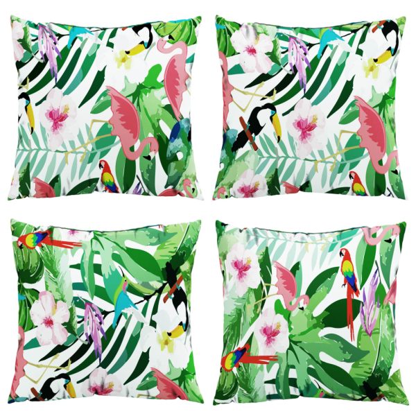 Perne decorative, 4 buc., multicolor, 40×40 cm, textil